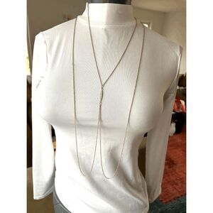 Body Chain With Rhinestone Pendent In Rose Gold